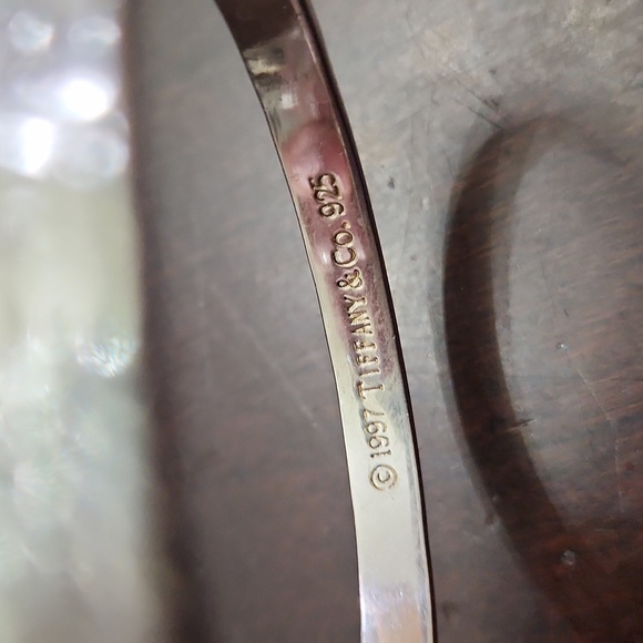 Tiffany & Co 1997 Script Sterling Bangle Bracelet